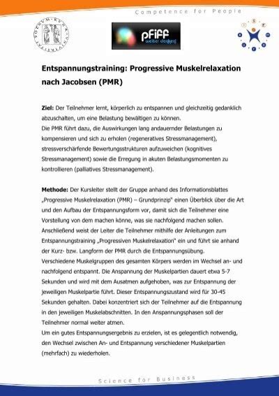 Progressive Muskelrelaxation Nach Jacobsen Pmr Pfiff