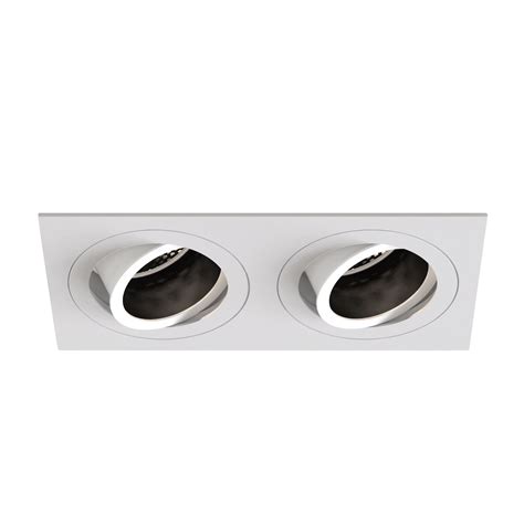 Astro Pinhole Twin Adjustable Downlight Square In Matt White Kes Lig