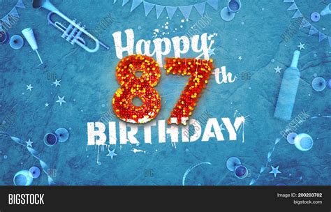 Happy 87th Birthday Image And Photo Free Trial Bigstock