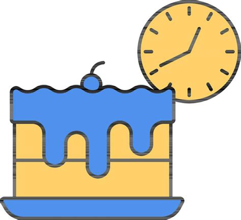 Lunch Time Icon In Blue And Yellow Color 24457452 Vector Art At Vecteezy