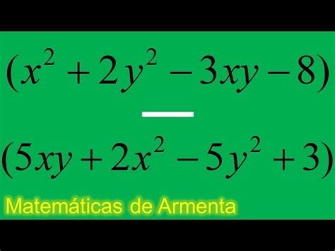 Resta De Expresiones Algebraicas Ejemplo 1 YouTube