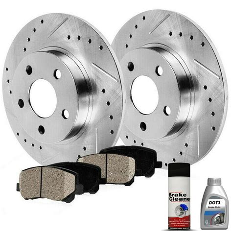 Front Drilled And Slotted Brake Rotors Ceramic Brake Pads Cleaner And Fluid Fit For 1999 2000