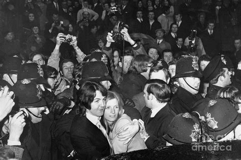 Paul And Linda Mccartney After Wedding by Bettmann