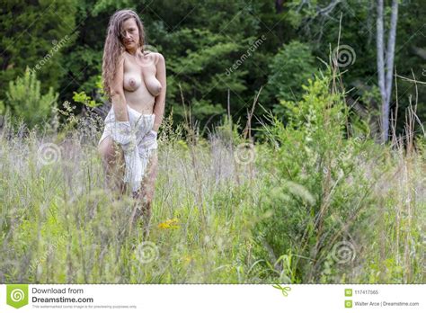 Implied Nude Blonde Outdoor Model Stock Image Image Of Elegant