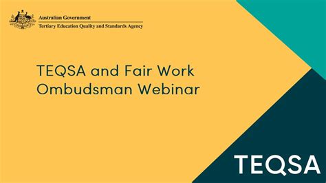 Teqsa And Fair Work Ombudsman Webinar Youtube