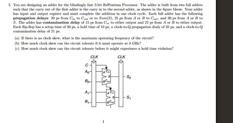 Solved A If There Is No Clock Skew What Is The Maximum Operating