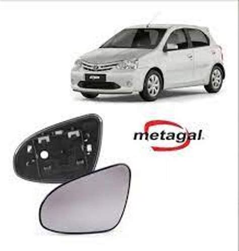 Lente Do Retrovisor Base Toyota Etios 14 Metalizado Pisca