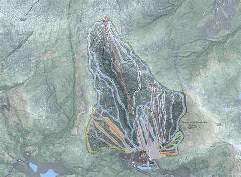 Gunstock Mountain Ski Resort Map Digital Art by Powder Addicts | Pixels