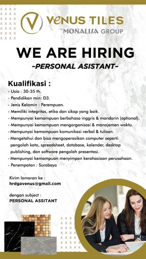 Personal Assistant MONALISA GROUP SCU