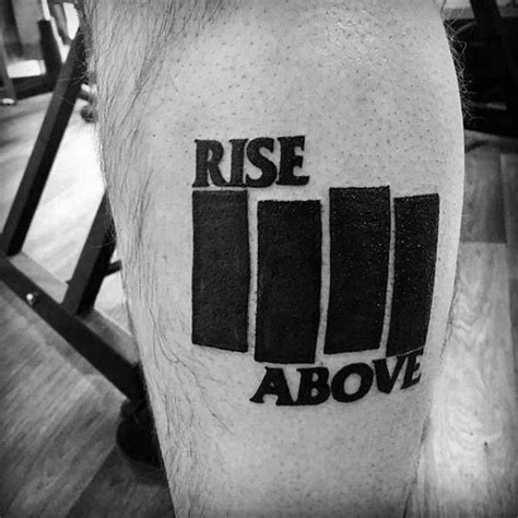 Male With Cool Rise Above Black Flag Tattoo Design Tattoo Designs Men