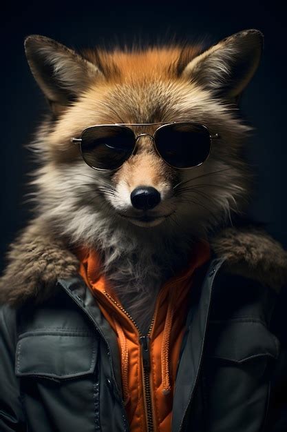 Premium Ai Image Funny Fox Wearing Sunglasses