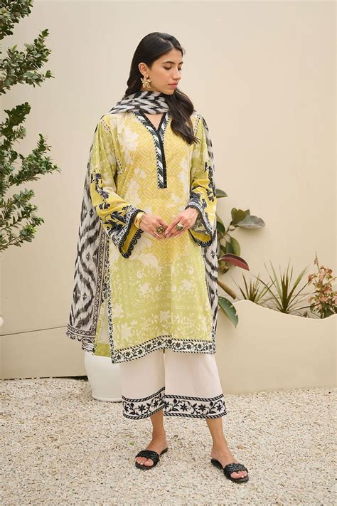 Dhanak Du Lime Summer Basics Embroidered Lawn Pakistani Fancy