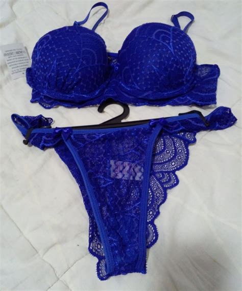 Conjunto Calcinha E Suti Azul Royal Lingerie Feminina Nunca Usado Enjoei