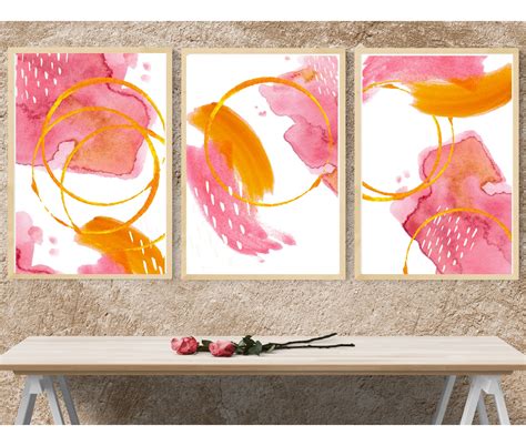 Wandbild Er Set Zum Drucken Digital Datei Abstract Wall Etsy