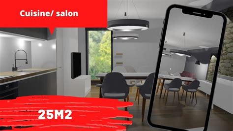 Comment aménager une cuisine ouverte sur salon 25m2 Etude projet