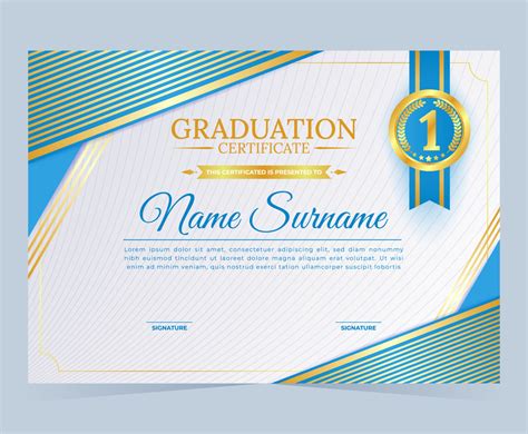 School Graduation Certificate Template Vector Art & Graphics ...