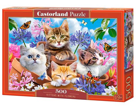 Kätzchen mit Blumen 500 Teile CASTORLAND Puzzle online kaufen