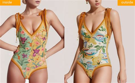 Reversible Floral Sexy One Piece Bathing Suit For Women One Piece