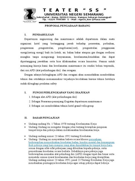 Proposal Pengadaan Barang Pdf