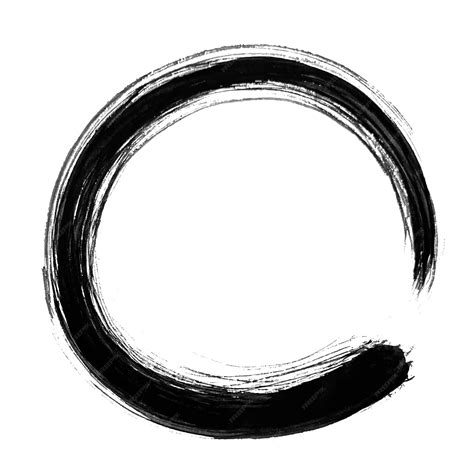 Premium Vector Enso Zen Circle Hand Brush Ink Black Vector Illustration