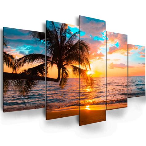 Ephany Abstract Beach Canvas Wall Art Landscape Art Pieces Canvas