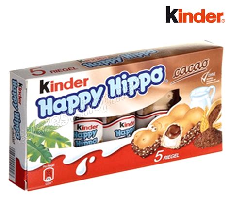 Kinder Happy Hippo Cocoa Cream Biscuits 5 Ct Pack 10 Packs Everest