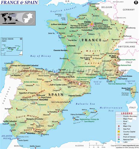 Map Of Spain and France with Cities – secretmuseum