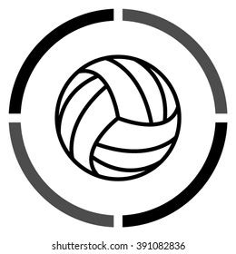 Volleyball Ball Black Vector Icon Stock Vector Royalty Free