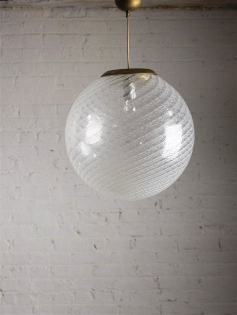 Large Murano Glass Orb Pendant Light At 1stdibs