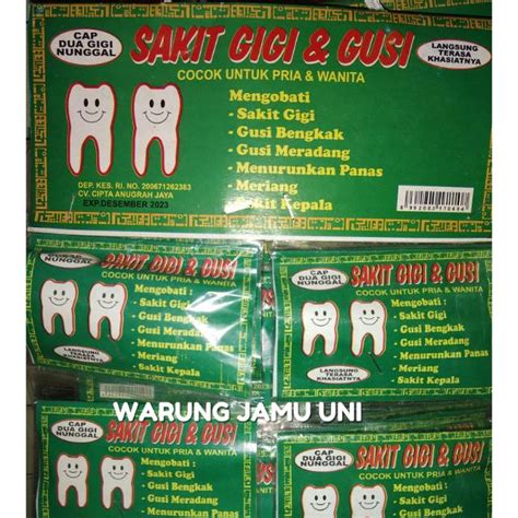 Jual Obat Sakit Gigi Dan Gusi Cap Dua Gigi Nunggal 5sachet Shopee