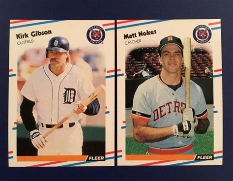 Fleer Kirk Gibson Matt Nokes Detroit Tigers Lot Ws