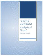 Tesco Docx PESTLE AND SWOT Analysis Of Tesco Document Subtitle