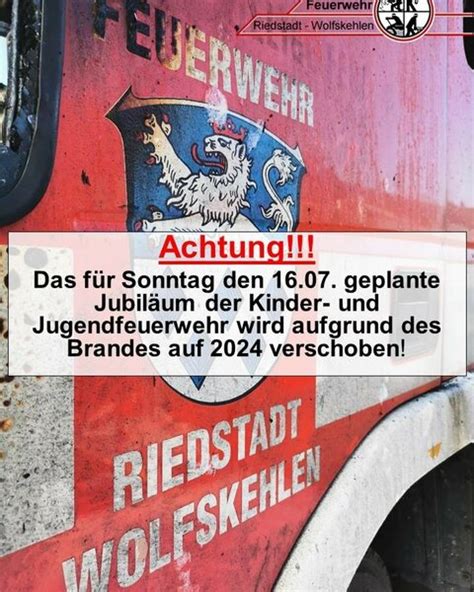 Absage Jubil Um Freiwillige Feuerwehr Riedstadt