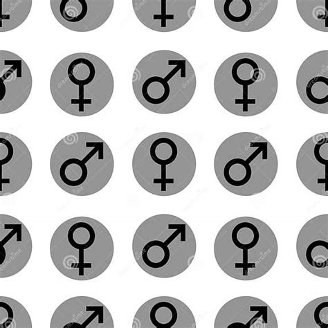 Seamless Pattern Sex Symbols Gender Woman And Man Flat Symbols Black Female And Male Abstract