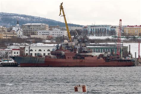 Russian Udaloy II Class Destroyer Admiral Chabanenko In Refit Murmansk