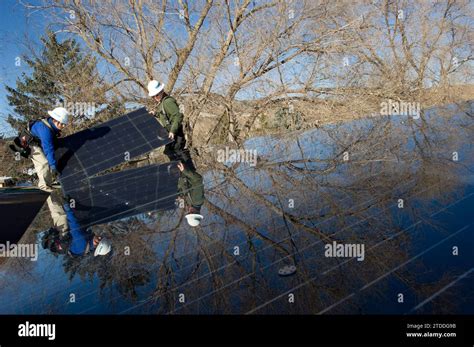 Solar Panel Installation Colorado Stock Photo Alamy