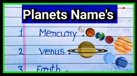 Planets Name Planets Name In English Solar System 11 Planets Name