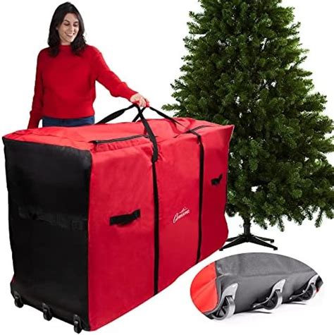 Amazon Super Rigid Rolling Christmas Tree Storage Box Canvas