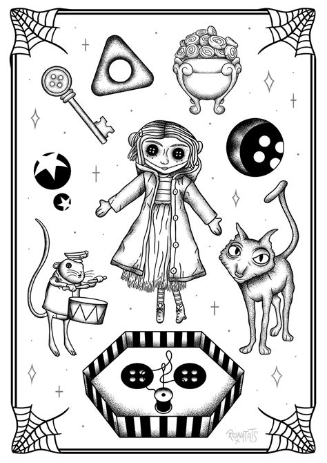 Coraline Flash Tattoo Print Illustration Poster Etsy