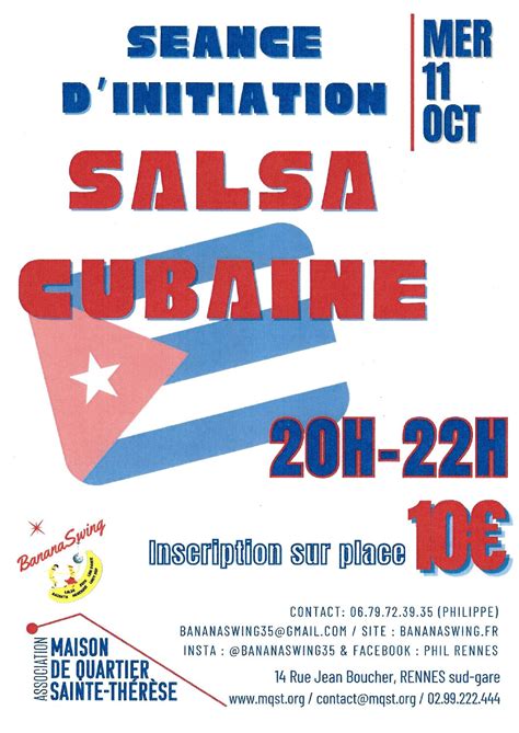 Stage de salsa cubaine à la Maison de Quartier Ste Thérèse Cours de