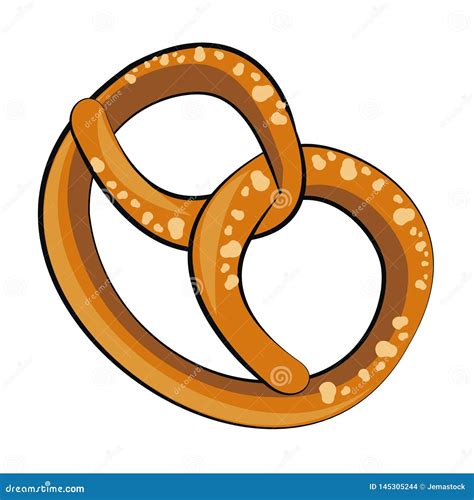 Pretzel German Snack Stock Vector Illustration Of Rustic 145305244