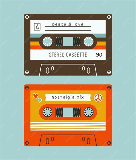 Premium Vector Creative Illustration With Two Stereo Cassette With Retro Music Love For Retro