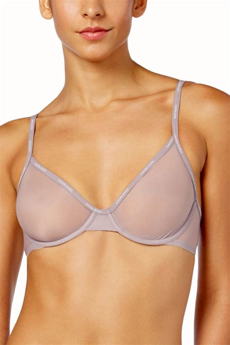 Calvin Klein Violet Dust Sheer Marquisette Underwire Demi Bra Cheapundies