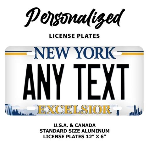 Custom New York License Plate Personalized Name All 50 - Etsy