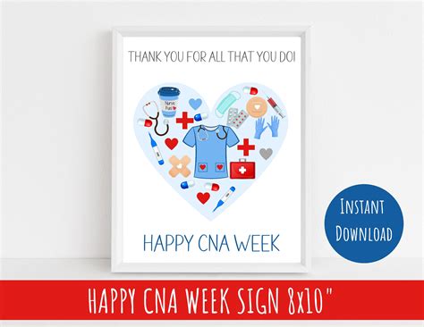 Happy Cna Week Sign Certified Nursing Assistant Week 8x10 Sign Cna