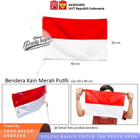 Promo 30x40cm Bendera Merah Putih Indonesia Bendera Kain Merah