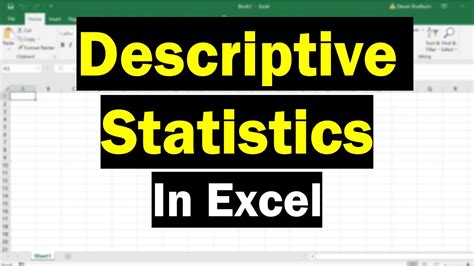 How To Perform Descriptive Statistics In Excel Very Easy YouTube