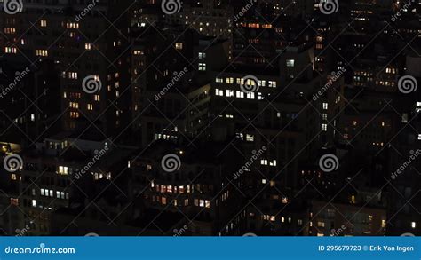 Aerial View Of Midtown Manhattan Apartment And Office Buildings Stock