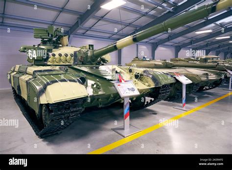 Soviet tank T-64 in the tank museum. Museum of Tanks and Armored Vehicles in Patriot Park Stock ...