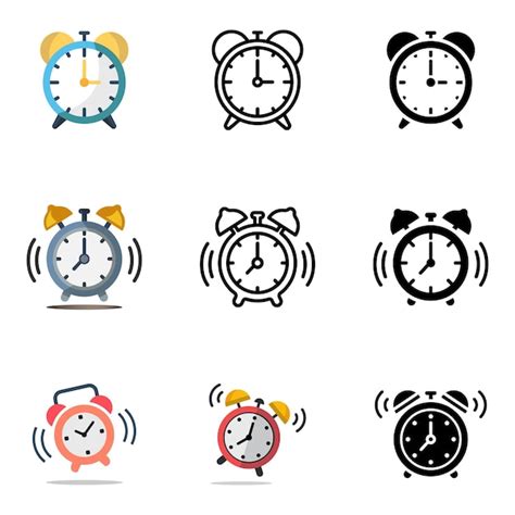 Premium Vector Alarm Clock Icon Set Design Vector